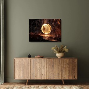 Tablou pe sticlă cu bilă iluminată (70x50 cm)
