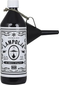 Ulei de lampă pentru lămpi cu petrol, 1 litru, cu pâlnie neagră mată inclusă, Strömshaga, „Lamp Oil &amp; Funnel"