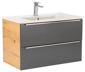 Dulap inferior Vario Trim 80 cu lavoar stejar-antracit