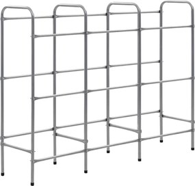 vidaXL Raft de depozitare pentru 9 lăzi, argintiu, 145x33x116 cm, oțel