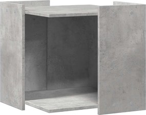 vidaXL Cutie litieră pisici gri beton 53x53x51 cm lemn prelucrat