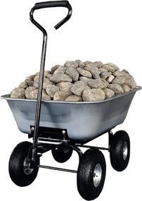 Cărucior de grădină 3 în 1 cu basculantă, capacitate de încărcare până la 250 kg, oțel galvanizat