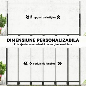 Outsunny Suport de Lemne pentru Exterior din Oțel, cu Acoperire Impermeabilă Oxford 600D, Structură Reglabilă și Lanțuri Metalice, Suport de Lemne Ridicat, 0.8m³, 235x31x116 cm, Negru | Aosom Romania