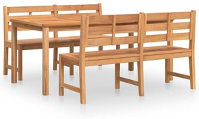 3157199 vidaXL Set mobilier pentru grădină, 3 piese, lemn masiv de tec