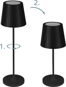 Eglo 75794 - Lampă de masă LED de exterior CABOZO, dimmabilă, LED/3,8W/5V, 2000 mAh, IP44, negru