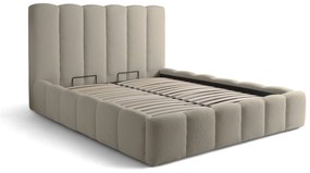 Pat tapițat Aura 180x200 cu spațiu depozitare - bouclé bej Quelle 05