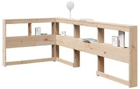vidaXL Bibliotecă tăblie în formă de L, 80 cm, lemn masiv de pin