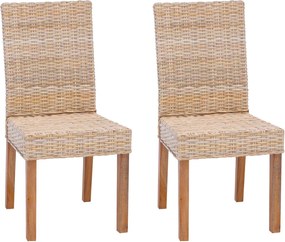 vidaXL Scaun de sufragerie 2 pcs natural 45 x 54 x 93 cm