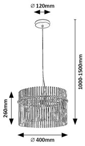 Lustră pe cablu Rabalux 72261 INESA 1xE27/40W/230V