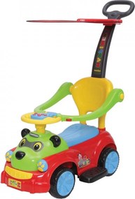 Masinuta copii si bebe NOVOKIDS™ Baby Panda Rider , Cu melodii si sunete, Maner de impins pentru parinti detasabil, Copertina de protectie
