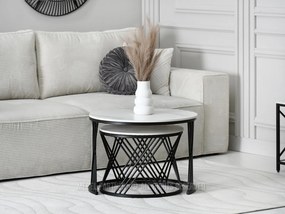 Măsuță de cafea Rimini (marmură albă + negru). Promo -10%. 1111684