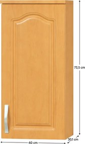 Dulap bucătărie de sus, arin, de dreapta, LORA MDF NEW KLASIK W40/736