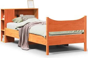 vidaXL Cadru pat fără saltea, maro ceruit, 75x190 cm, lemn masiv pin