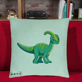 Perna Decorativa Parasaur Verde, 40x40 cm, Verde Menta, Husa Detasabila, Perna Inclusa, BEKZ®