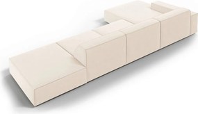 Coltar stanga 5 locuri, Jodie, Micadoni Home, BL, fara cotiera, 341x166x70 cm, catifea, bej deschis