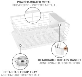 Scurgător de vase alb din metal 36x30 cm Drip – Wenko