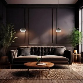 Lustră LED pe cablu VASO LED/4W/230V d. 18 cm negru/fumuriu