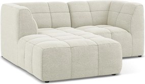 Colțar bej cu tapițerie din țesătură bouclé (cu colț pe partea stângă/cu șezlong) Aloha – Makamii