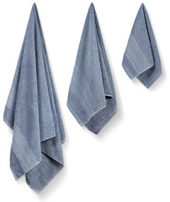 Prosoape de baie albastre 3 buc. din bumbac din frotir Piramit – Foutastic