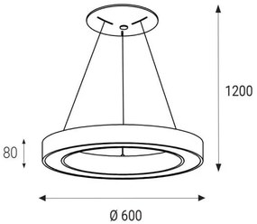 Lustră LED pe cablu SATURN LED/50W/230V 3000K d. 60 cm albă LED2