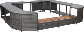 vidaXL Mobilier împrejmuire spa gri 268x268x55 cm poliratan pătrat