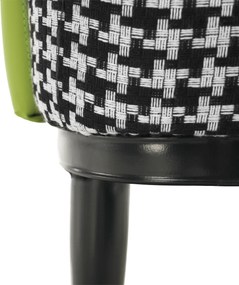 Fotoliu design, model alb-negru/ piele ecologică verde, EMREN