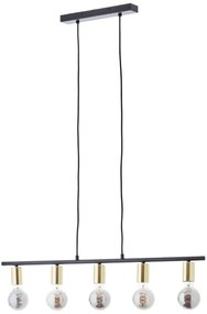 Brilliant - Lustră pe cablu KERRY 5xE27/40W/230V negru/alamă