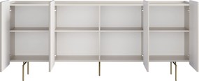 Comodă cu patru uși Malmi 200 cm - cașmir / picioare aurii