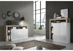 Comodă LENOR albă/maro