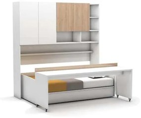Pat rabatabil cu birou si dulapuri deasupra - Ikon Compact(90X200)