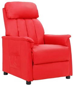 3093230 vidaXL Fotoliu cu ridicare pe verticală, roșu, piele ecologică