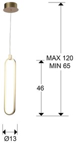 Pendul LED design ultra-modern Colette auriu roze SV-787130