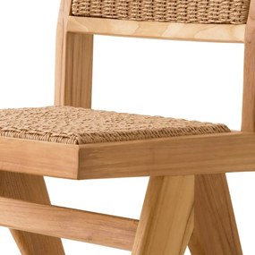 Scaun design clasic din lemn si rattan Niclas, natur