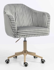 HR832K Scaun Gri Teddy Cord cu Bază Crem