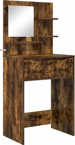 vidaXL Mese de toaletă pentru dormitor cu sertar Stejar fumuriu