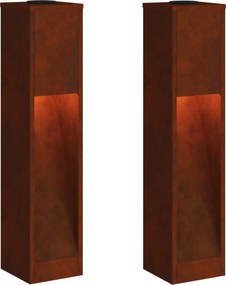 vidaXL Lampa de parcurs LED solar cu lumini cu baterie 2 pcs Bronz