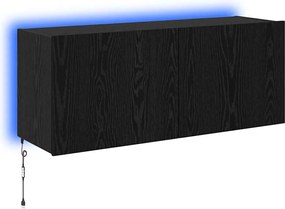 vidaXL Dulap TV de perete Stejar Negru 100 x 35 x 41 cm Lemn compozit