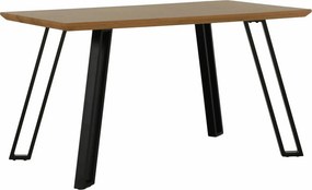 Masa PEDAL, stejar/negru, 140x80x76 cm