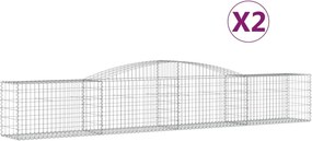 vidaXL Coșuri gabion arcuite 2 buc, 400x50x60/80 cm, fier galvanizat