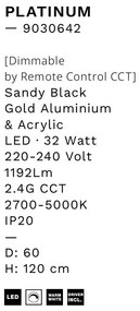 Lustra LED CCT moderna cu telecomanda Platinum 60cm
