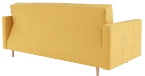 Set complet tapitat de canapea cu fotoliu, tesatura de culoare mustar, AMEDIA