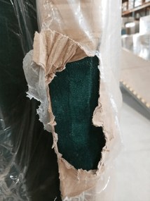 OFERTA Pat tapitat boxspring GLORIEN VELVET 160x200 cm verde inchis II. calitate