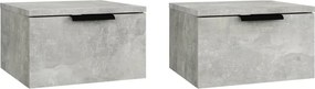 vidaXL Noptiere de perete, 2 buc., gri beton, 34x30x20 cm