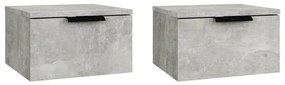 811385 vidaXL Noptiere de perete, 2 buc., gri beton, 34x30x20 cm