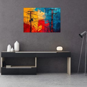 Tablou - Linii electrice abstracte (90x60 cm)