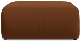 Taburet portocaliu/maro cu tapițerie din catifea Ekahi – Makamii