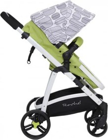 Carucior nou nascuti 2 in 1 NOVOKIDS™ Rachel PRO, Cu geanta bebe inclusa, Cadru aluminiu, Plasa insecte, Maner reglabil pe inaltime, Verde Aprins