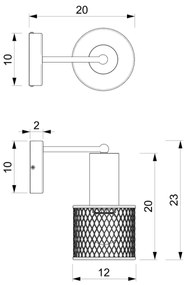 Lampă de perete SOBRESA 1xE27/60W/230V neagră/lemn