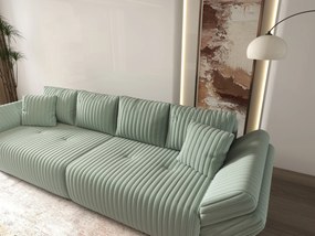 Canapea extensibilă dumonde cu ladă de depozitare si sezut confortabil din spuma high-density, Berlin Ambience Mint 300x100 cm