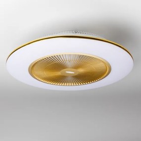 Plafonieră LED dimabilă cu ventilator Brilagi AURA LED/38W/230V auriu + telecomandă